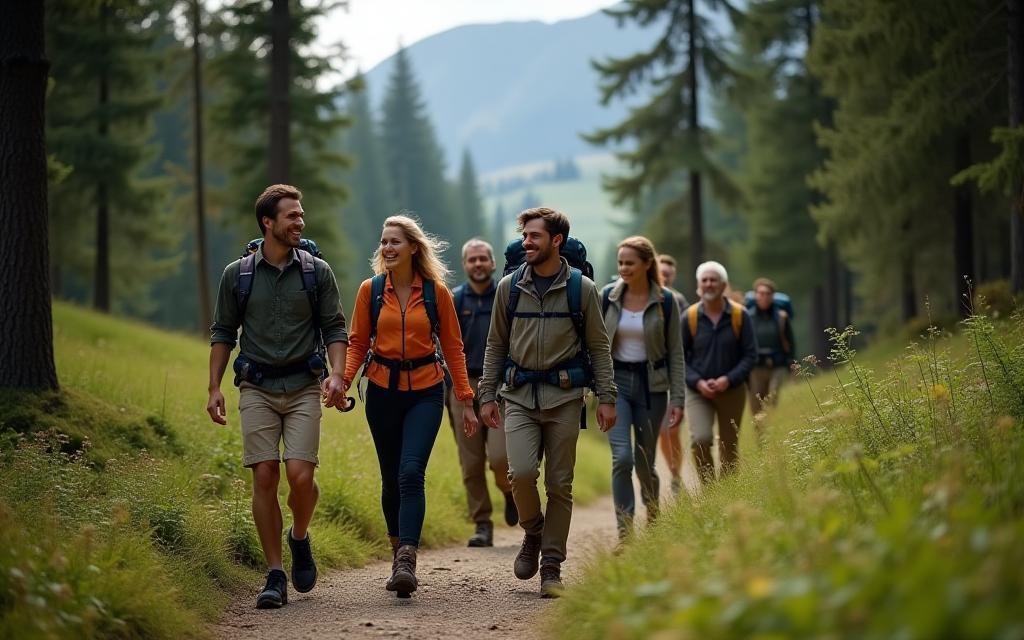 Unser Team beim Wandern in den Alpen